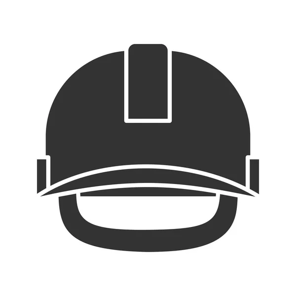Ikona Glifów Kask Bezpieczeństwa Przemysłowego Sylwetka Symbol Kask Ujemnej Ilustracja — Wektor stockowy