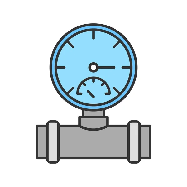 圧力計の色アイコン 管圧力計 分離ベクトル図 — ストックベクタ