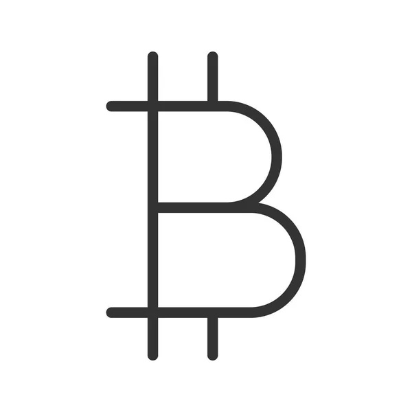 Bitcoin Sinal Ícone Linear Criptomoeda Ilustração Fina Símbolo Contorno Desenho —  Vetores de Stock