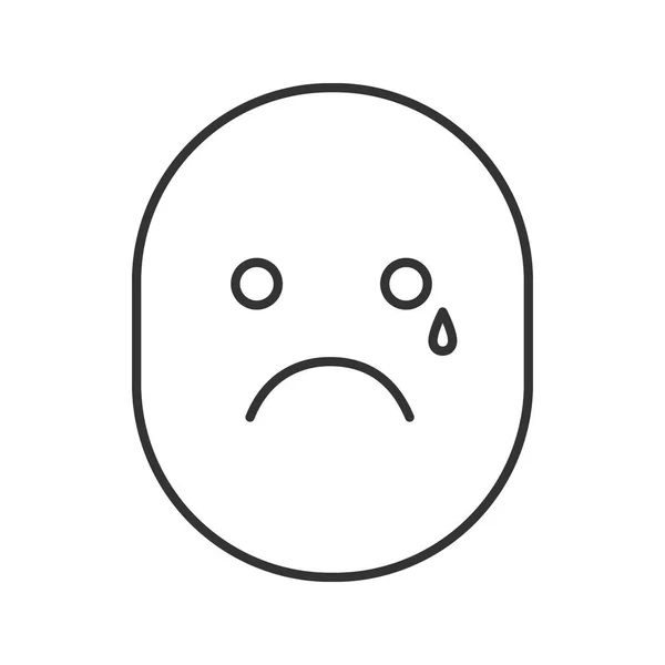 Tränen Des Lächelns Schmalspur Illustration Weinendes Gesicht Kontursymbol Vektor Isolierte — Stockvektor