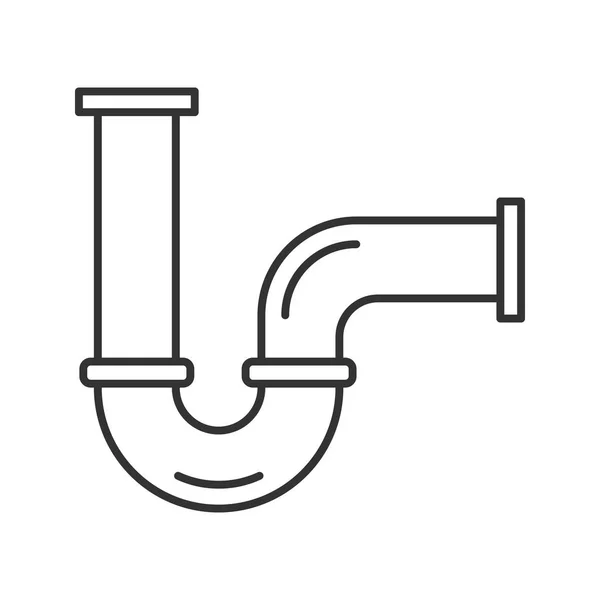 Icône Linéaire Tuyau Illustration Fine Tuyau Eau Symbole Contour Schéma — Image vectorielle