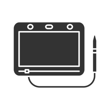 Manyetik silbaştan glif simgesi. Siluet simge. Negatif alan. İzole vektör çizim