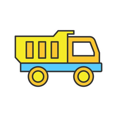 Oyuncak kamyon renk simgesi. İzole vektör çizim