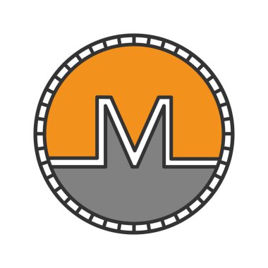 Monero sikke renk simgesi. Cryptocurrency. İzole vektör çizim