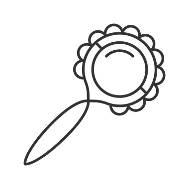 Doğrusal simgesi çıngırak. İnce hat illüstrasyon. Kontur sembolü. Çizim vektör izole anahat