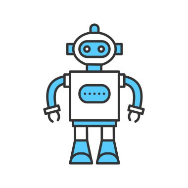 Oyuncak robot renk simgesi. İzole vektör çizim