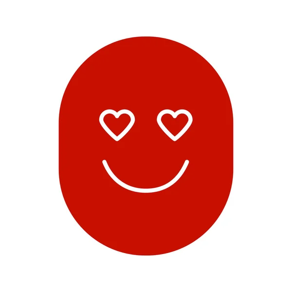 Στην Αγάπη Χαμόγελο Εικονίδιο Χρώμα Γλύφου Σιλουέτα Σύμβολο Άσπρο Φόντο — Διανυσματικό Αρχείο
