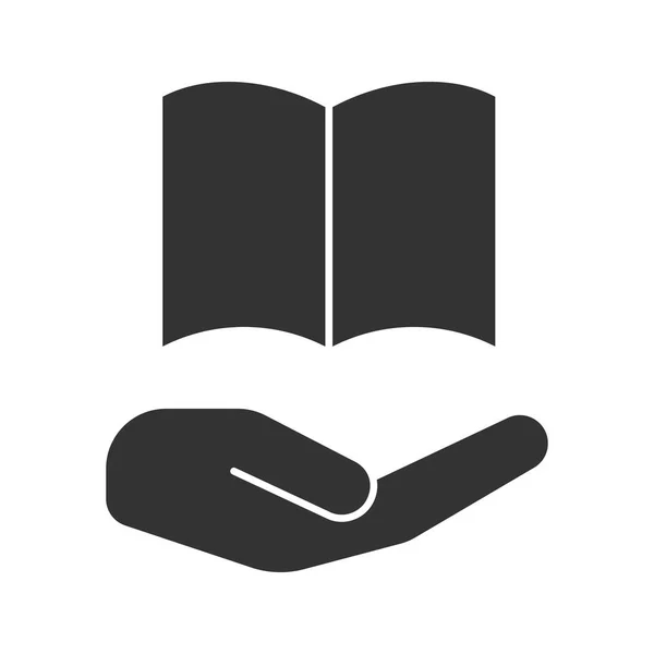 Offene Hand Mit Buchglyphen Symbol Bibliothek Silhouette Symbol Kostenlose Books — Stockvektor