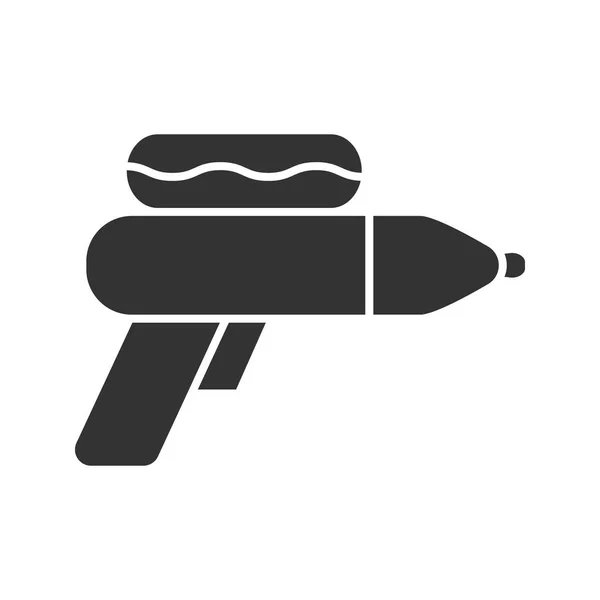 Icono Glifo Pistola Agua Símbolo Silueta Espacio Negativo Ilustración Aislada — Vector de stock