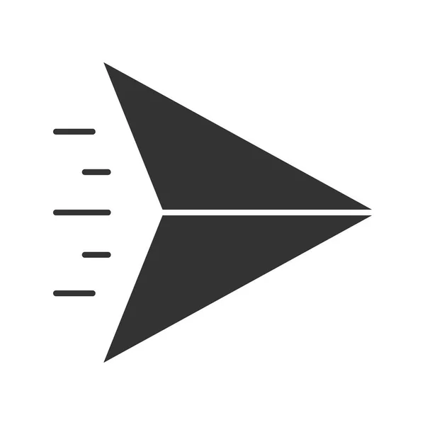 Ikona Glifów Samolotu Papieru Sylwetka Symbol Origami Ujemnej Ilustracja Wektorowa — Wektor stockowy