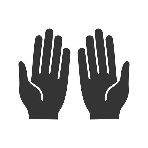 Moslem Betenden Händen Glyphen Symbol Allah Bitten Silhouette Symbol Negativer — Stockvektor