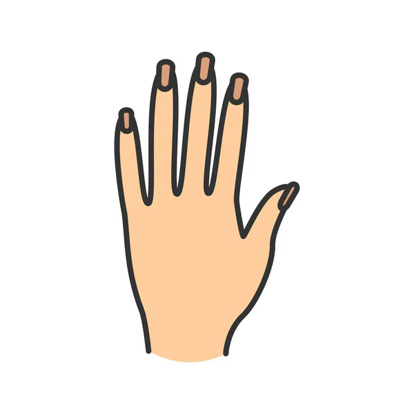 Εικονίδιο Χρώμα Χέρι Της Γυναίκας Μανικιούρ Απομονωμένη Διανυσματικά Εικονογράφηση — Διανυσματικό Αρχείο