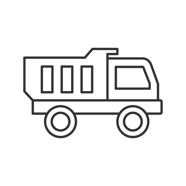 Speelgoed Vrachtwagen Lineaire Pictogram Illustratie Van Dunne Lijn Contour Symbool — Stockvector