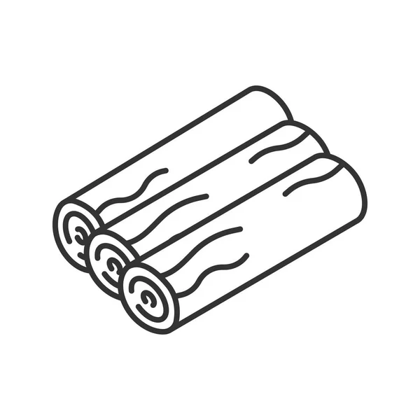 Lineares Symbol Für Drei Holzstämme Lagerfeuerholz Schmalspur Illustration Brennholz Kontursymbol — Stockvektor