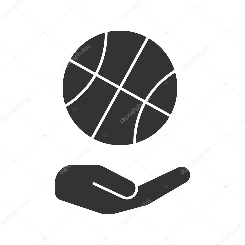Download Open Hand Basketball Ball Glyph Icon Sport Goods Store ...
