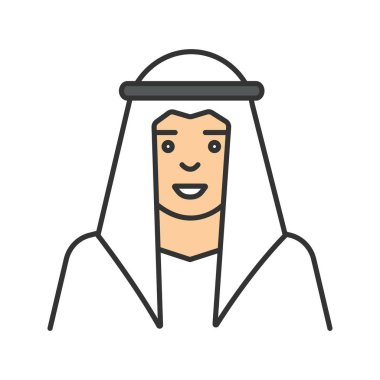 Şeyh renk simgesi. Müslüman. Arap, Türk. İzole vektör çizim