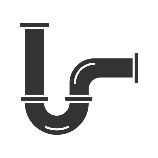 Ikona Glifów Rur Sylwetka Symbol Ujemnej Ilustracja Wektorowa Białym Tle — Wektor stockowy