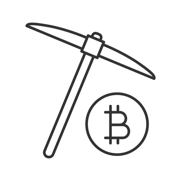 Navvy Choisir Avec Bitcoin Signe Icône Linéaire Illustration Ligne Mince — Image vectorielle