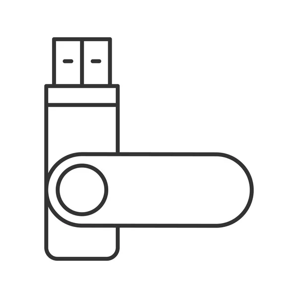 Usb Flash Drive Linear Icon Thin Line Illustration Memory Stick — Stock Vector