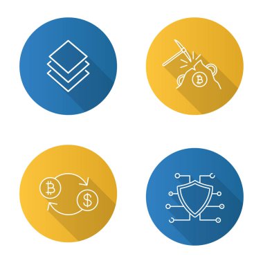 Cryptocurrency düz doğrusal uzun gölge simgesi. Stratis sikke, madencilik, bitcoin Satım, siber güvenlik. E-para. Vektör anahat simgesini