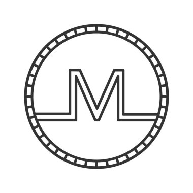 Monero sikke doğrusal simgesi. Cryptocurrency. İnce hat illüstrasyon. Kontur sembolü. Madencilik. Çizim vektör izole anahat