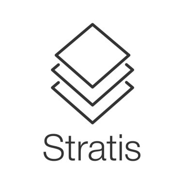 Stratis sikke doğrusal simgesi. İnce hat illüstrasyon. Cryptocurrency. Madencilik. Kontur sembolü. Çizim vektör izole anahat