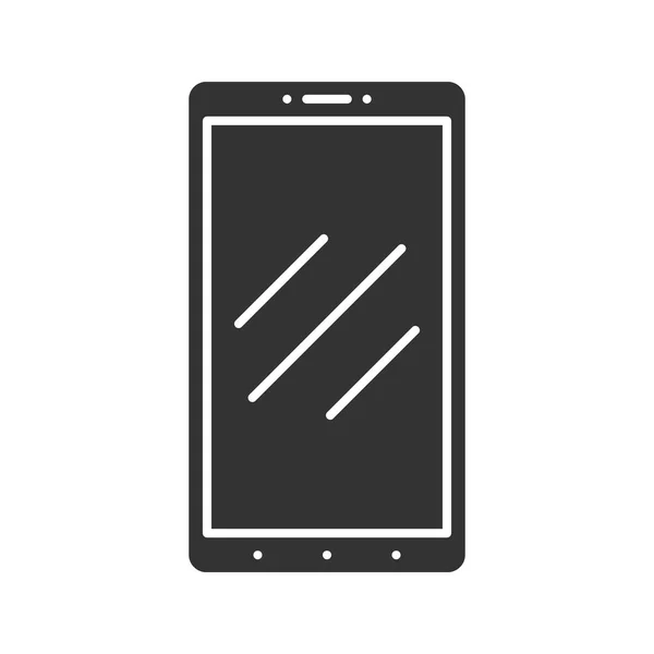Значок Смартфона Символ Силуэта Мобильный Телефон Негативное Пространство Векторная Изолированная — стоковый вектор