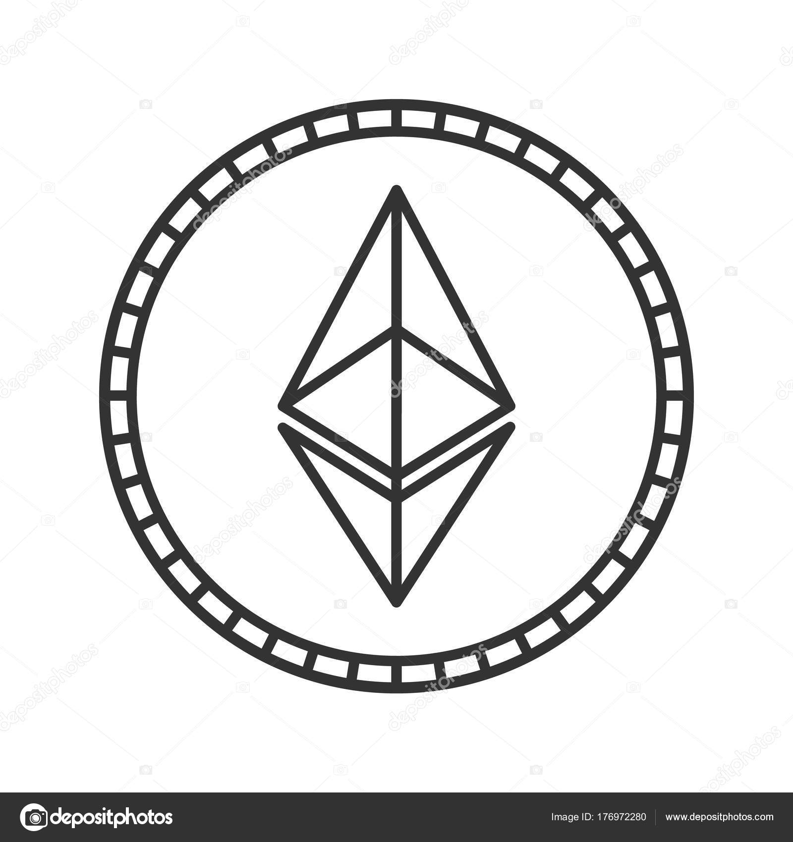 Ethereum Coin Linear Icon Cryptocurrency Thin Line Illustration Mining Contour Vector Image By C Bsd Vector Stock