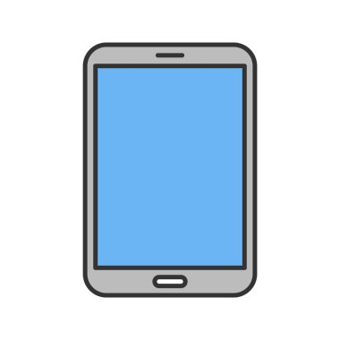 Tablet bilgisayar renk simgesi. İzole vektör çizim