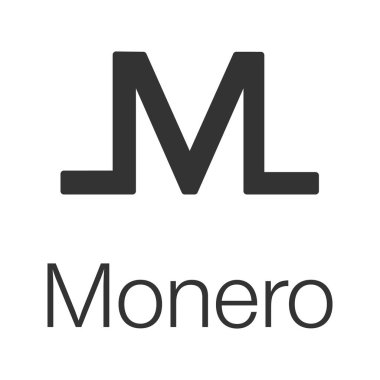 Monero sikke glif simgesi. Cryptocurrency. Madencilik. Siluet simge. Negatif alan. İzole vektör çizim