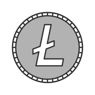 Litecoin renk simgesi. Cryptocurrency. Madencilik. İzole vektör çizim