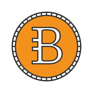 Bytecoin renk simgesi. Cryptocurrency. İzole vektör çizim