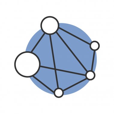 Küresel ağ renk simgesi. Blockchain. Küresel cryptocurrency. İzole vektör çizim