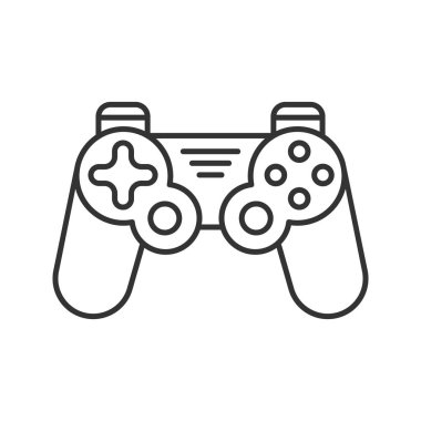 Gamepad doğrusal simgesi. İnce hat illüstrasyon. Oyun çubuğu. Kontur sembolü. Çizim vektör izole anahat