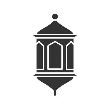 Fener glif simgesi. Siluet simge. Duvar lambası. Negatif alan. İzole vektör çizim