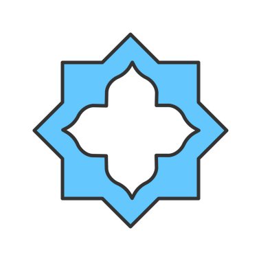 İslam yıldız renk simgesi. Müslüman sanat. İzole vektör çizim