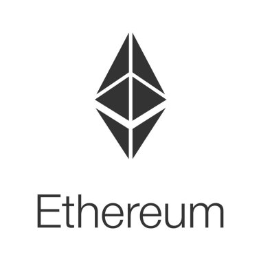 Ethereum para glif simgesi. Cryptocurrency. Madencilik. Siluet simge. Negatif alan. İzole vektör çizim