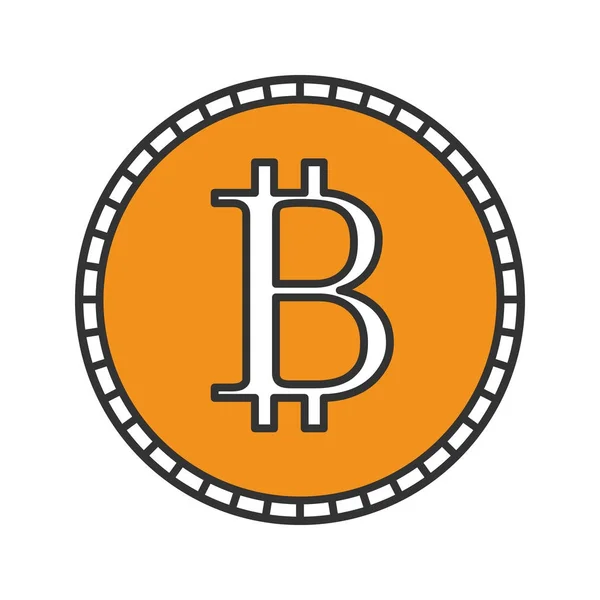 Ícone Cor Bitcoin Criptomoeda Ilustração Vetorial Isolada —  Vetores de Stock