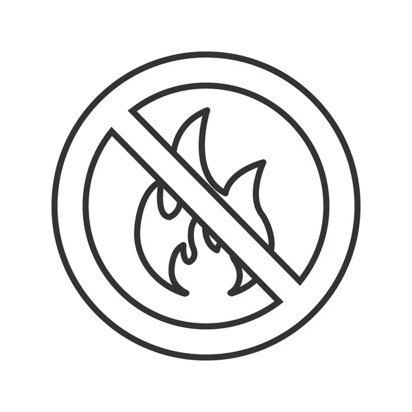 Signo Prohibido Con Fuego Icono Lineal Ilustración Línea Delgada Hay — Archivo Imágenes Vectoriales