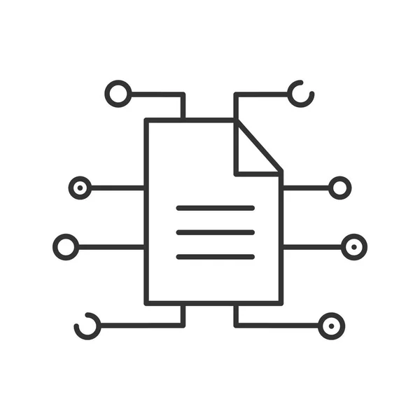 Ikon Linear Dokumen Digital Ilustrasi Garis Tipis Data Informasi Komputasi - Stok Vektor