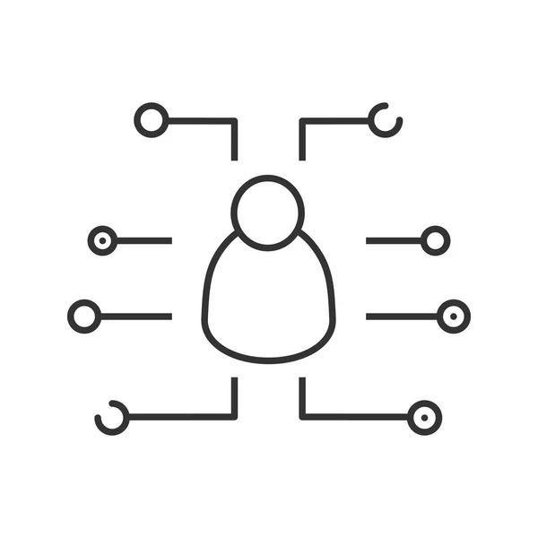 Digitální Uživatelská Lineární Ikona Tenká Linie Obrázku Účet Přihlášení Obrysu — Stockový vektor