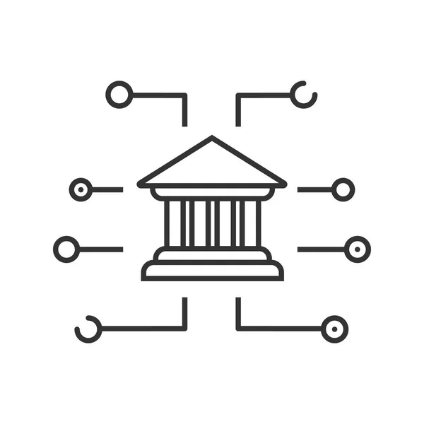 Online Bankieren Lineaire Pictogram Illustratie Van Dunne Lijn Commerce Digitale — Stockvector