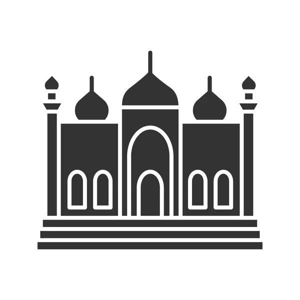 Moskén Glyph Ikonen Siluett Symbol Islamisk Kultur Muslimska Dyrkan Plats — Stock vektor