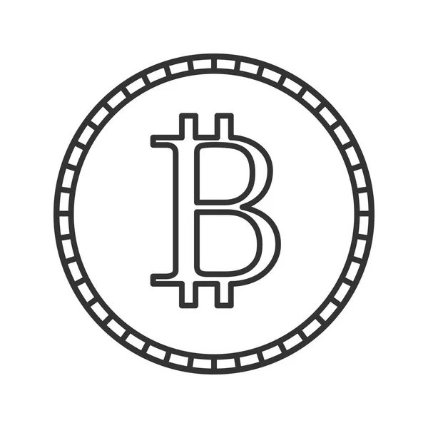 Icône Linéaire Bitcoin Illustration Fine Crypto Monnaie Symbole Contour Schéma — Image vectorielle