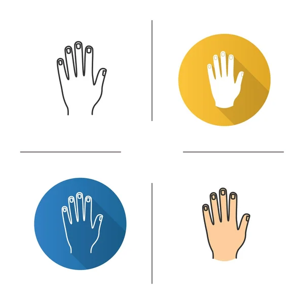 Иконка Мужской Руки Плоский Дизайн Линейный Цветовой Стили Изолированные Векторные — стоковый вектор