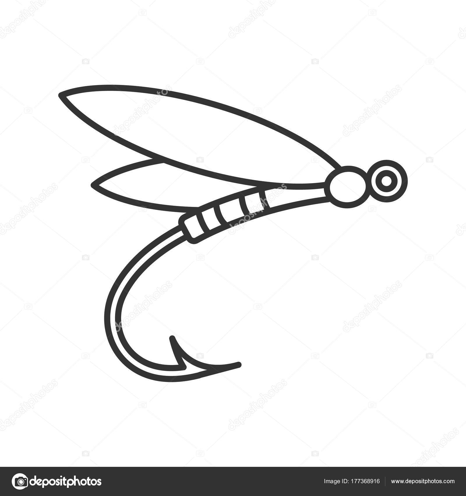 Fly Fishing Linear Icon Thin Line Illustration Insect Bait