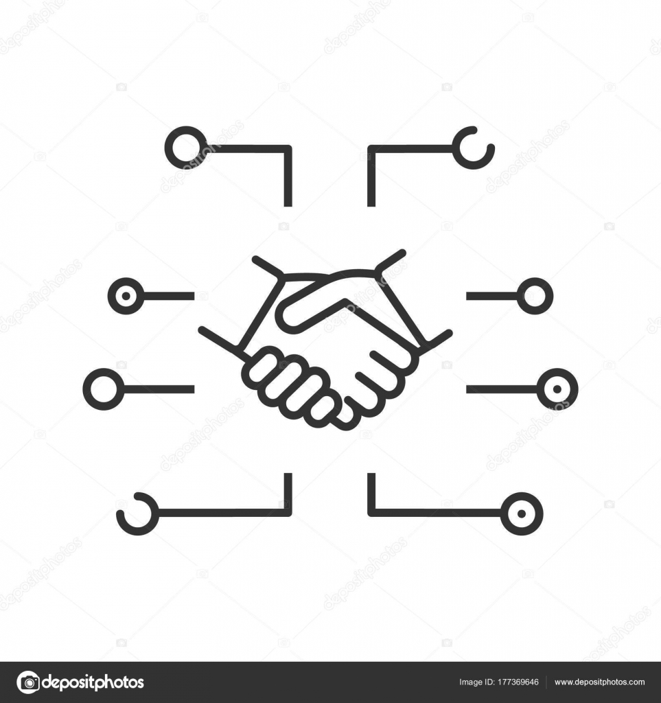 Handshake Gesture Linear Icon. Thin Line Illustration. Shaking