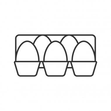 Yumurta tepsi doğrusal kutsal kişilerin resmi. İnce hat illüstrasyon. Kontur sembolü. Çizim vektör izole anahat