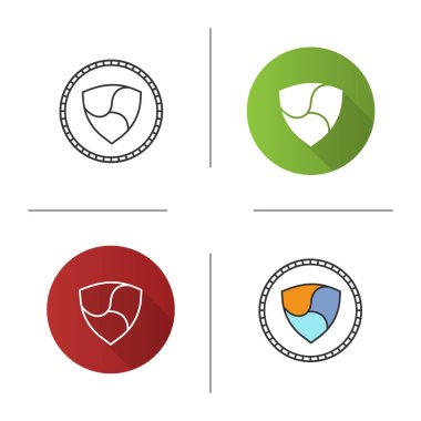 Nem sikke simge. Tasarım, doğrusal düz ve stilleri renk. Cryptocurrency. Madencilik. İzole vektör çizimler