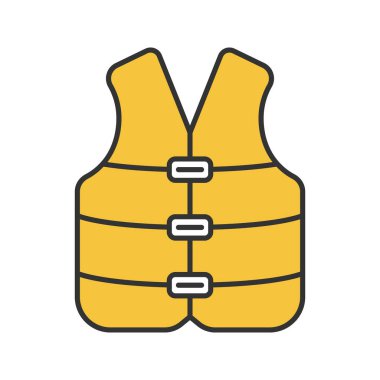 Can yeleği renk simgesi. Tekne can yeleği. İzole vektör çizim